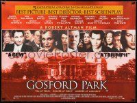 5b201 GOSFORD PARK British quad '01 Robert Altman directed, Maggie Smith, Helen Mirren, Clive Owen