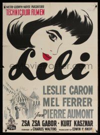 5b672 LILI Danish '52 you'll fall in love with sexy young Leslie Caron, different Gaston art!