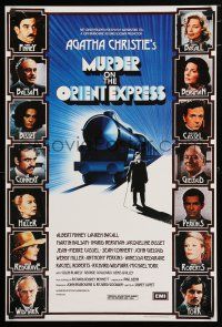 5b154 MURDER ON THE ORIENT EXPRESS English double crown '74 different art of train & top cast!