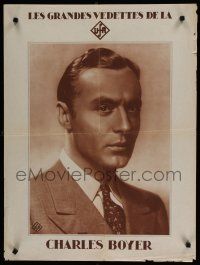 5b382 CHARLES BOYER French 24x32 '30s wonderful close up personality poster of the UFA star!