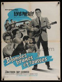 5b395 IT HAPPENED AT THE WORLD'S FAIR French 24x32 '64 Elvis Presley with guitar, different!