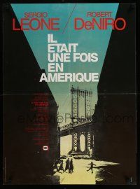 5b403 ONCE UPON A TIME IN AMERICA French 23x31 '84 directed by Sergio Leone, cool Hurel art!