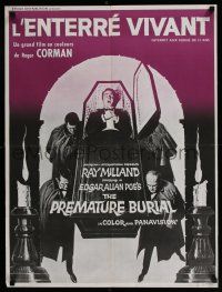 5b405 PREMATURE BURIAL French 24x32 '62 Edgar Allan Poe, Ray Milland being buried alive!