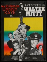 5b407 SECRET LIFE OF WALTER MITTY French 23x31 R60s Danny Kaye & Virginia Mayo, James Thurber!