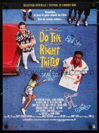 5b436 DO THE RIGHT THING French 16x21 '89 Spike Lee, Danny Aiello, girl scribbling w/sidewalk chalk!