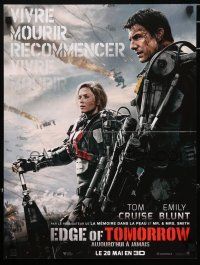5b440 EDGE OF TOMORROW teaser French 16x21 '14 Tom Cruise & Emily Blunt, live, die, repeat!