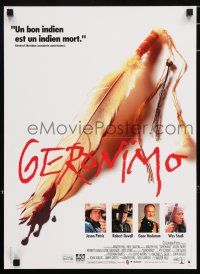 5b443 GERONIMO French 16x22 '93 Walter Hill, Jason Patric, great art of feather & blood!
