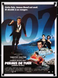 5b460 LICENCE TO KILL French 16x21 '89 Timothy Dalton as Bond, Carey Lowell, sexy Talisa Soto!