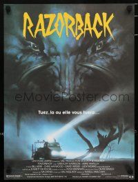 5b481 RAZORBACK French 15x21 '84 Australian horror, cool artwork by Obrero!