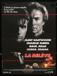5b486 ROOKIE French 16x21 '90 Clint Eastwood directs & stars with Charlie Sheen, Raul Julia!