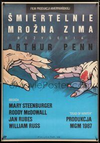 5b285 DEAD OF WINTER Polish 27x38 '88 Arthur Penn, creepy different art by Grzegorz Marszalek!