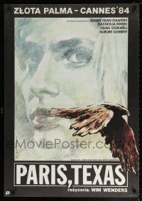 5b328 PARIS, TEXAS Polish 27x38 '85 Harry Dean Stanton, art of Nastassja Kinski by Dybowski!