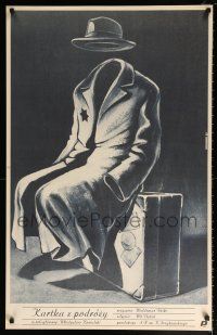 5b336 POST CARD FROM A JOURNEY Polish 24x38 '83 cool invisible man art by Bednarski!