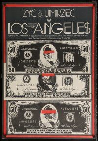 5b361 TO LIVE & DIE IN L.A. Polish 27x39 '86 Erol art from William Friedkin's thriller!