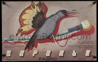 5b876 RADIO CORBEAU Russian 20x32 '89 wonderful art of a bird with butterfly wings!