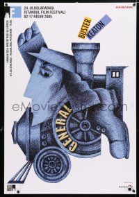 5b006 GENERAL Turkish '05 cool wild Yudssby artwork of Buster Keaton turned into a train!