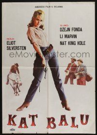 5b508 CAT BALLOU Yugoslavian 17x23 '65 classic sexy cowgirl Jane Fonda, Lee Marvin, great image!