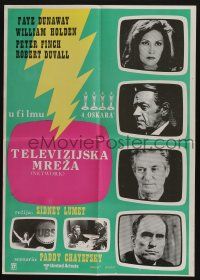 5b557 NETWORK Yugoslavian 20x27 '76 Paddy Cheyefsky, William Holden, Sidney Lumet classic!