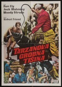 5b587 TARZAN'S DEADLY SILENCE Yugoslavian 20x28 '70 Mahoney hunts Ely, most dangerous animal alive