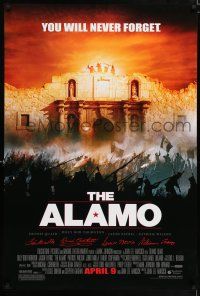 5c032 ALAMO advance DS 1sh '04 Billy Bob Thornton as Davy Crockett, Dennis Quaid, Texas history!