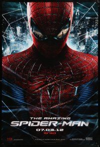 5c043 AMAZING SPIDER-MAN teaser DS 1sh '12 Andrew Garfield in title role over city!