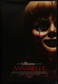 5c069 ANNABELLE int'l advance DS 1sh '14 creepy horror image of possessed doll w/ bloody tear!