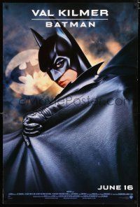 5c092 BATMAN FOREVER advance DS 1sh '95 cool image of Val Kilmer as Batman!
