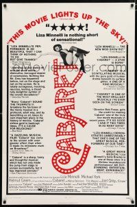 5c138 CABARET reviews 1sh '72 singing & dancing Liza Minnelli in Nazi Germany, Joel Grey!