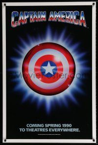5c140 CAPTAIN AMERICA teaser 1sh '90 Marvel Comics superhero, cool image of shield!