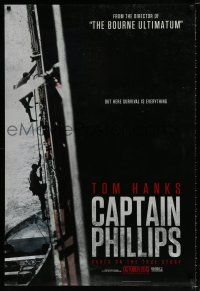 5c143 CAPTAIN PHILLIPS teaser DS 1sh '13 Tom Hanks' ship being boarded by pirates!