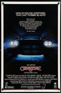 5c151 CHRISTINE 1sh '83 written by Stephen King, directed by John Carpenter, creepy car image!