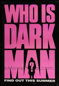 5c186 DARKMAN pink style teaser DS 1sh '90 Sam Raimi, masked hero Liam Neeson, cool title art!