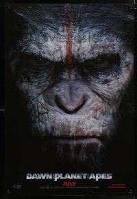 5c188 DAWN OF THE PLANET OF THE APES style A teaser DS 1sh '14 super close-up of Caesar!