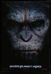 5c187 DAWN OF THE PLANET OF THE APES style A int'l teaser DS 1sh '14 close-up of Caesar w/ his son!
