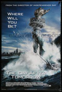 5c191 DAY AFTER TOMORROW style D int'l DS 1sh '04 cool art of Statue of Liberty in tidal wave!