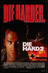 5c205 DIE HARD 2 1sh '90 tough guy Bruce Willis is in the wrong place at the right time!
