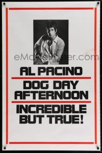 5c212 DOG DAY AFTERNOON teaser 1sh '75 Al Pacino, Sidney Lumet bank robbery crime classic!