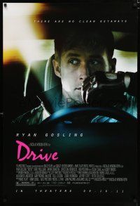 5c218 DRIVE advance 1sh '11 cool image of Ryan Gosling in car, there are no clean getaways!