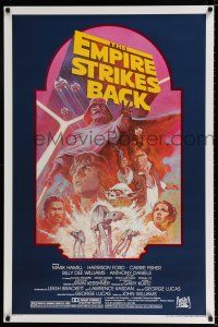5c234 EMPIRE STRIKES BACK studio style 1sh R82 George Lucas classic, cool artwork by Tom Jung!