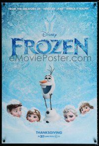 5c281 FROZEN advance DS 1sh '13 voices of Kristen Bell, Alan Tudyk, cool image of snowman!