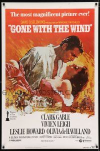 5c300 GONE WITH THE WIND 1sh R80s Clark Gable, Vivien Leigh, Terpning artwork, all-time classic!