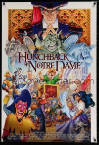 5c348 HUNCHBACK OF NOTRE DAME DS 1sh '96 Walt Disney, Victor Hugo, art of cast on parade!