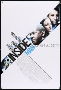 5c395 INSIDE MAN DS 1sh '06 Spike Lee, Denzel Washington, Clive Owen, Jodie Foster!