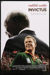 5c408 INVICTUS advance DS 1sh '09 Morgan Freeman as Nelson Mandela, Matt Damon, rugby!