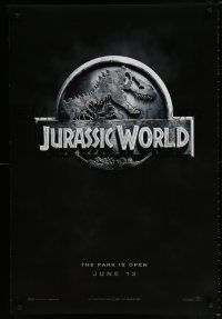 5c424 JURASSIC WORLD teaser DS 1sh '15 Jurassic Park sequel, cool image of the classic logo!