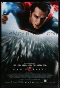5c451 MAN OF STEEL advance DS 1sh '13 Henry Cavill in the title role as Superman flying!