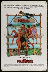 5c465 MEATBALLS 1sh '79 Ivan Reitman, artwork of Bill Murray & hot babes by Morgan Kane!