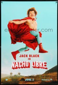 5c512 NACHO LIBRE side style teaser DS 1sh '06 wacky image of Mexican luchador wrestler Jack Black