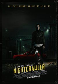 5c529 NIGHTCRAWLER advance DS 1sh '14 cool image of Jake Gyllenhaal with camera and sports car!