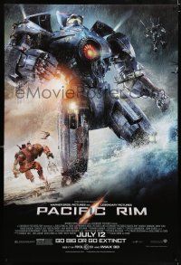 5c542 PACIFIC RIM July advance DS 1sh '13 Guillermo del Toro directed sci-fi, go big or go extinct!